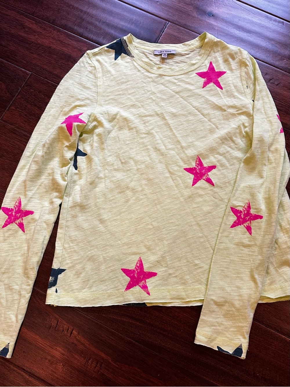 Lisa Todd Neon Green Long-Sleeve Tee with Star Print